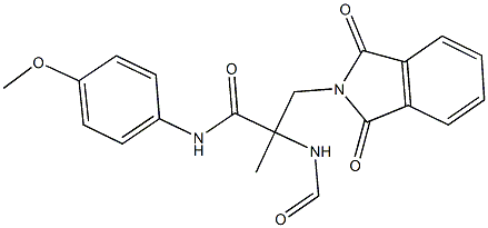 3-(1,3-dioxo-1,3-dihydro-2H-isoindol-2-yl)-2-(formylamino)-N-(4-methoxyphenyl)-2-methylpropanamide Struktur