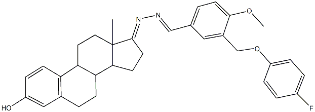 3-[(4-fluorophenoxy)methyl]-4-methoxybenzaldehyde [3-hydroxyestra-1,3,5(10)-trien-17-ylidene]hydrazone Struktur