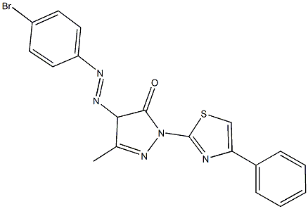 4-[(4-bromophenyl)diazenyl]-5-methyl-2-(4-phenyl-1,3-thiazol-2-yl)-2,4-dihydro-3H-pyrazol-3-one Struktur