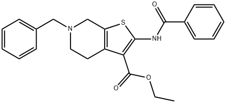 ethyl 2-(benzoylamino)-6-benzyl-4,5,6,7-tetrahydrothieno[2,3-c]pyridine-3-carboxylate Struktur