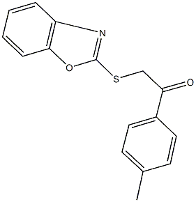 2-(1,3-benzoxazol-2-ylsulfanyl)-1-(4-methylphenyl)ethanone Struktur