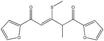 1,5-di(2-furyl)-4-methyl-3-(methylsulfanyl)-2-pentene-1,5-dione Struktur