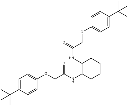 2-(4-tert-butylphenoxy)-N-(2-{[(4-tert-butylphenoxy)acetyl]amino}cyclohexyl)acetamide Struktur