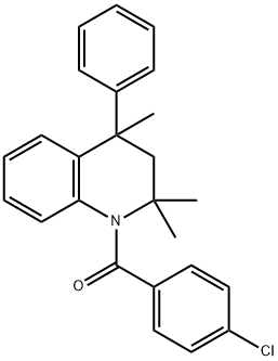 1-(4-chlorobenzoyl)-2,2,4-trimethyl-4-phenyl-1,2,3,4-tetrahydroquinoline Struktur