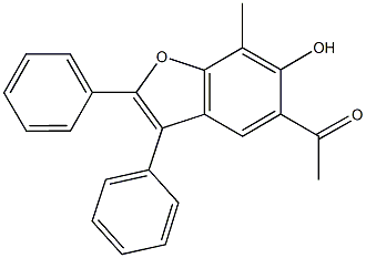 1-(6-hydroxy-7-methyl-2,3-diphenyl-1-benzofuran-5-yl)ethanone Struktur