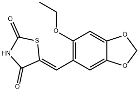 5-[(6-ethoxy-1,3-benzodioxol-5-yl)methylene]-1,3-thiazolidine-2,4-dione Struktur