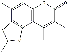 2,4,8,9-tetramethyl-2,3-dihydro-7H-furo[2,3-f]chromen-7-one Struktur