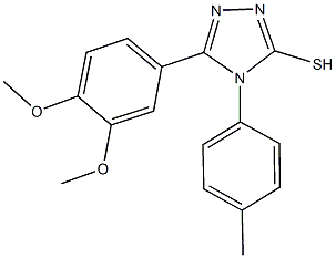 5-(3,4-dimethoxyphenyl)-4-(4-methylphenyl)-4H-1,2,4-triazol-3-yl hydrosulfide Struktur