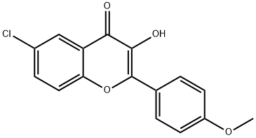 6-chloro-3-hydroxy-2-(4-methoxyphenyl)-4H-chromen-4-one Struktur