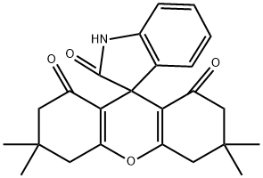 3',3',6',6'-tetramethyl-1,3,3',4',5',6',7',9'-octahydrospiro[2H-indole-3,9'-(1'H)-xanthene]-1',2,8'(2'H)-trione Struktur