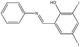 2,4-diiodo-6-[(phenylimino)methyl]phenol Struktur