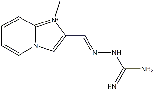 2-{2-[amino(imino)methyl]carbohydrazonoyl}-1-methylimidazo[1,2-a]pyridin-1-ium Struktur