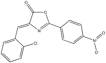 4-(2-chlorobenzylidene)-2-{4-nitrophenyl}-1,3-oxazol-5(4H)-one Struktur