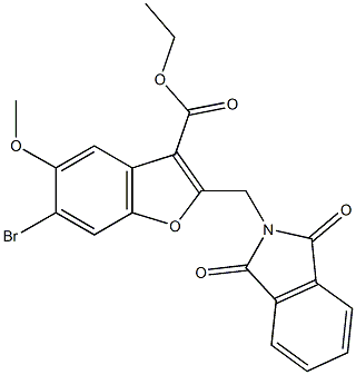 ethyl 6-bromo-2-[(1,3-dioxo-1,3-dihydro-2H-isoindol-2-yl)methyl]-5-methoxy-1-benzofuran-3-carboxylate Struktur