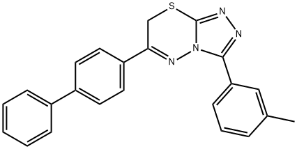 6-[1,1'-biphenyl]-4-yl-3-(3-methylphenyl)-7H-[1,2,4]triazolo[3,4-b][1,3,4]thiadiazine Struktur