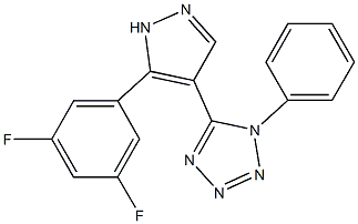 5-[5-(3,5-difluorophenyl)-1H-pyrazol-4-yl]-1-phenyl-1H-tetraazole Struktur