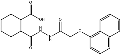 2-({2-[(1-naphthyloxy)acetyl]hydrazino}carbonyl)cyclohexanecarboxylic acid Struktur