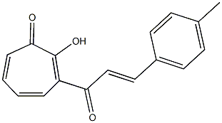 2-hydroxy-3-[3-(4-methylphenyl)acryloyl]-2,4,6-cycloheptatrien-1-one Struktur