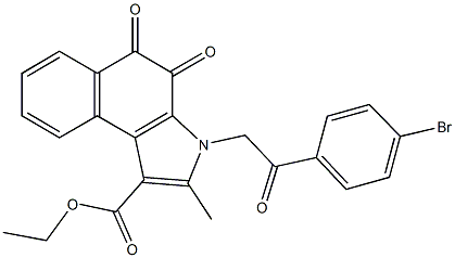 ethyl 3-[2-(4-bromophenyl)-2-oxoethyl]-2-methyl-4,5-dioxo-4,5-dihydro-3H-benzo[e]indole-1-carboxylate Struktur