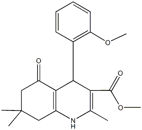 methyl 4-(2-methoxyphenyl)-2,7,7-trimethyl-5-oxo-1,4,5,6,7,8-hexahydro-3-quinolinecarboxylate Struktur