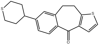 7-tetrahydro-2H-thiopyran-4-yl-9,10-dihydro-4H-benzo[4,5]cyclohepta[1,2-b]thiophen-4-one Struktur