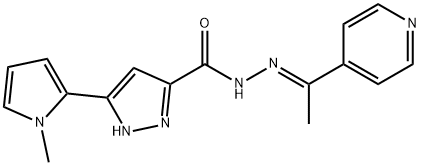 3-(1-methyl-1H-pyrrol-2-yl)-N'-[1-(4-pyridinyl)ethylidene]-1H-pyrazole-5-carbohydrazide Struktur