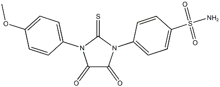 4-[3-(4-methoxyphenyl)-4,5-dioxo-2-thioxoimidazolidin-1-yl]benzenesulfonamide Struktur