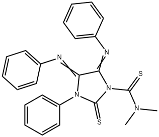 N,N-dimethyl-3-phenyl-4,5-bis(phenylimino)-2-thioxo-1-imidazolidinecarbothioamide Struktur