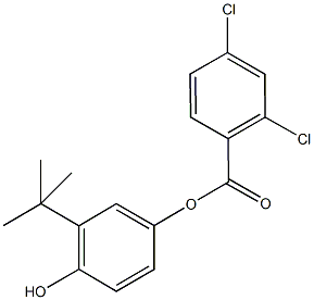 3-tert-butyl-4-hydroxyphenyl 2,4-dichlorobenzoate Struktur