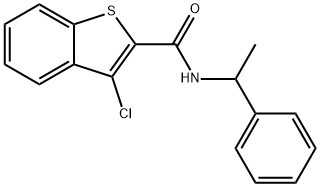 3-chloro-N-(1-phenylethyl)-1-benzothiophene-2-carboxamide Struktur