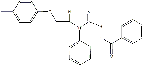 2-({5-[(4-methylphenoxy)methyl]-4-phenyl-4H-1,2,4-triazol-3-yl}sulfanyl)-1-phenylethanone Struktur