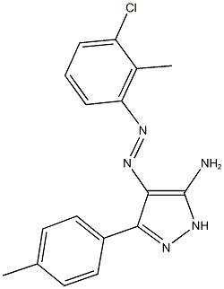 4-[(3-chloro-2-methylphenyl)diazenyl]-3-(4-methylphenyl)-1H-pyrazol-5-ylamine Struktur