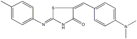 5-[4-(dimethylamino)benzylidene]-2-[(4-methylphenyl)imino]-1,3-thiazolidin-4-one Struktur