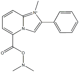 5-{[(dimethylamino)oxy]carbonyl}-1-methyl-2-phenylimidazo[1,2-a]pyridin-1-ium Struktur