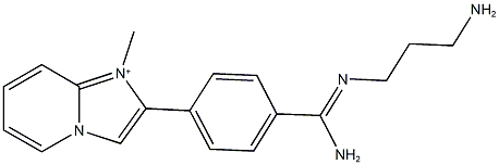 2-(4-{amino[(3-aminopropyl)imino]methyl}phenyl)-1-methylimidazo[1,2-a]pyridin-1-ium Struktur