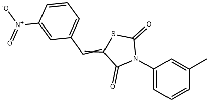 5-{3-nitrobenzylidene}-3-(3-methylphenyl)-1,3-thiazolidine-2,4-dione Struktur