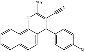 2-amino-4-(4-chlorophenyl)-4H-benzo[h]chromene-3-carbonitrile Struktur