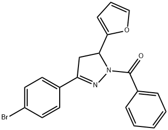 1-benzoyl-3-(4-bromophenyl)-5-(2-furyl)-4,5-dihydro-1H-pyrazole Struktur