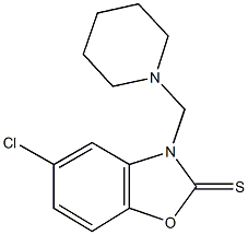 5-chloro-3-(1-piperidinylmethyl)-1,3-benzoxazole-2(3H)-thione Struktur