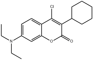 4-chloro-3-cyclohexyl-7-(diethylamino)-2H-chromen-2-one Struktur