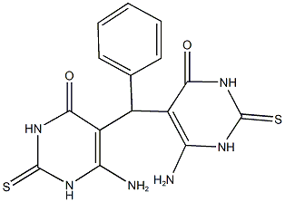 6-amino-5-[(6-amino-4-oxo-2-thioxo-1,2,3,4-tetrahydropyrimidin-5-yl)(phenyl)methyl]-2-thioxo-2,3-dihydropyrimidin-4(1H)-one Struktur