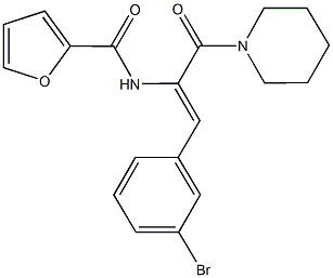 N-[2-(3-bromophenyl)-1-(1-piperidinylcarbonyl)vinyl]-2-furamide Struktur