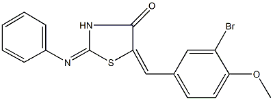 5-(3-bromo-4-methoxybenzylidene)-2-(phenylimino)-1,3-thiazolidin-4-one Struktur