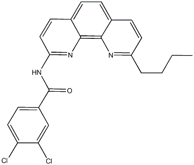 N-(9-butyl[1,10]phenanthrolin-2-yl)-3,4-dichlorobenzamide Struktur