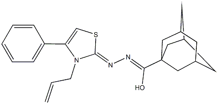 N-(3-allyl-4-phenyl-1,3-thiazol-2(3H)-ylidene)-1-adamantanecarbohydrazonic acid Struktur