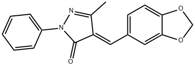 4-(1,3-benzodioxol-5-ylmethylene)-5-methyl-2-phenyl-2,4-dihydro-3H-pyrazol-3-one Struktur