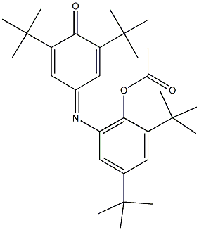 2,4-ditert-butyl-6-[(3,5-ditert-butyl-4-oxo-2,5-cyclohexadien-1-ylidene)amino]phenyl acetate Struktur