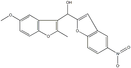 {5-nitro-1-benzofuran-2-yl}(5-methoxy-2-methyl-1-benzofuran-3-yl)methanol Struktur