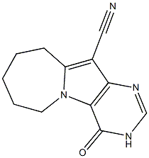 4-oxo-4,6,7,8,9,10-hexahydro-3H-pyrimido[4',5':4,5]pyrrolo[1,2-a]azepine-11-carbonitrile Struktur