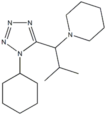 1-[1-(1-cyclohexyl-1H-tetraazol-5-yl)-2-methylpropyl]piperidine Struktur